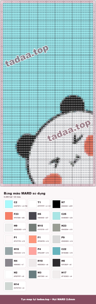 Mẫu hạt nhựa ủi Gấu trúc 2 52x104